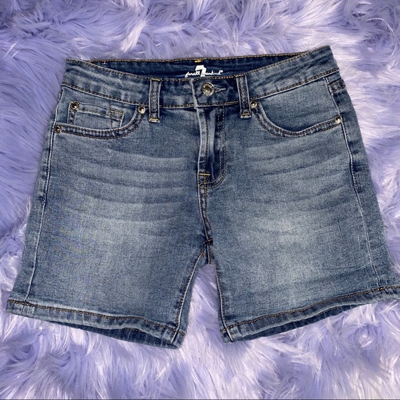 7 For All Mankind Pants - 7 For All Mankind Dark Washed Denim Shorts
